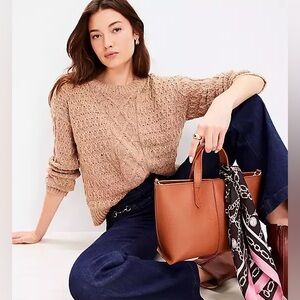 LOFT Open Stitch Cable Knit Sweater | Size Small
